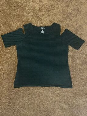 City Streets Striped Tee - Black and Teal